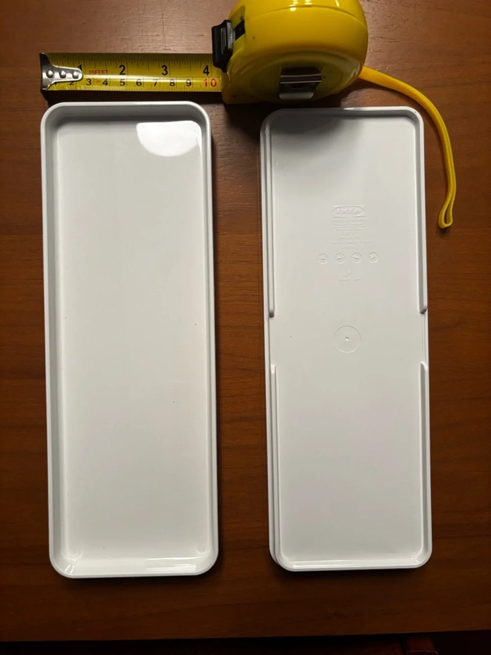 Pair of Long White IKEA Trinket Trays